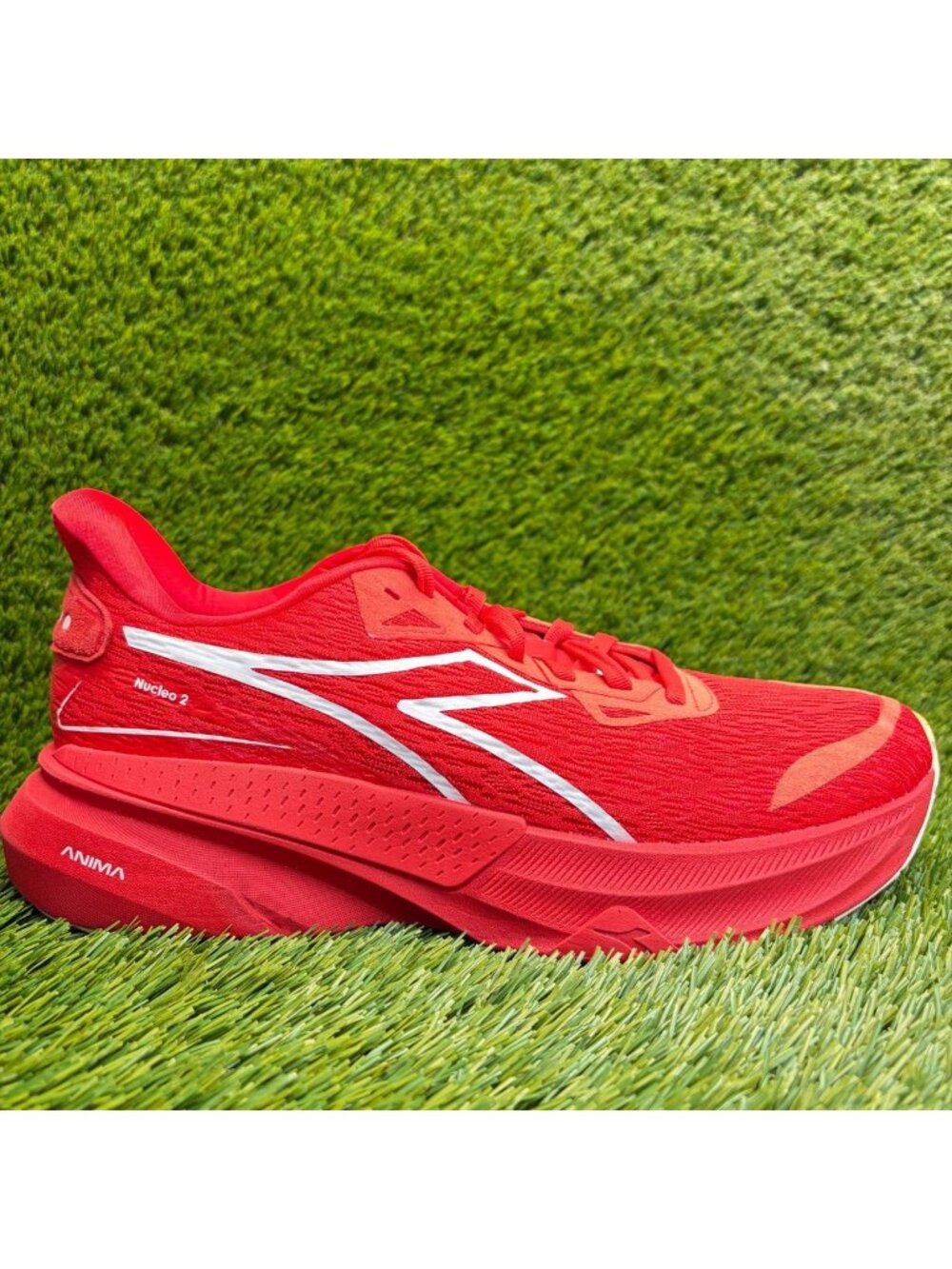 Diadora Nucleo 2 Mens Size 10 Red White Athletic Running Walking Shoes Sneakers